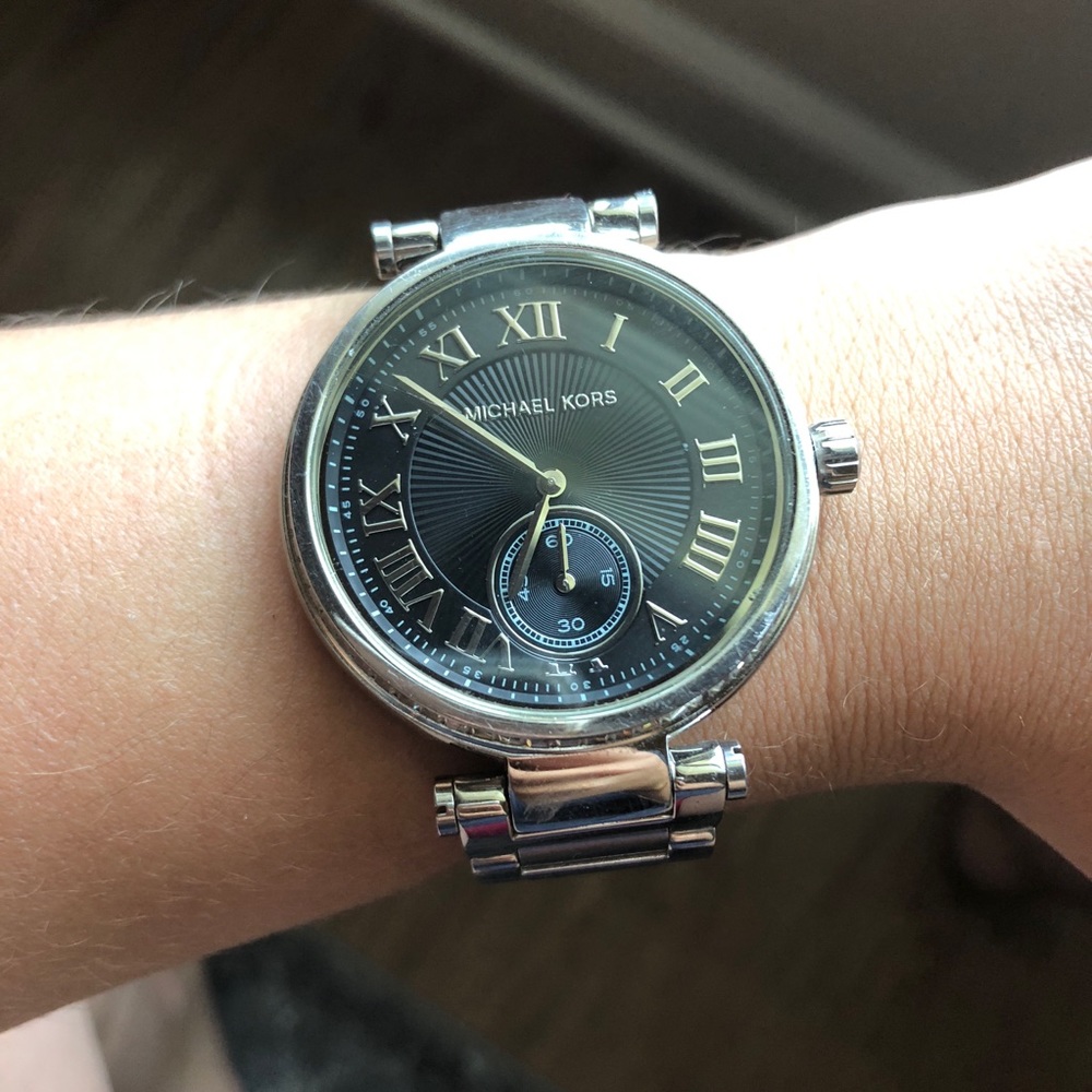 Michael Kors Skylar Silver Black Steel Watch